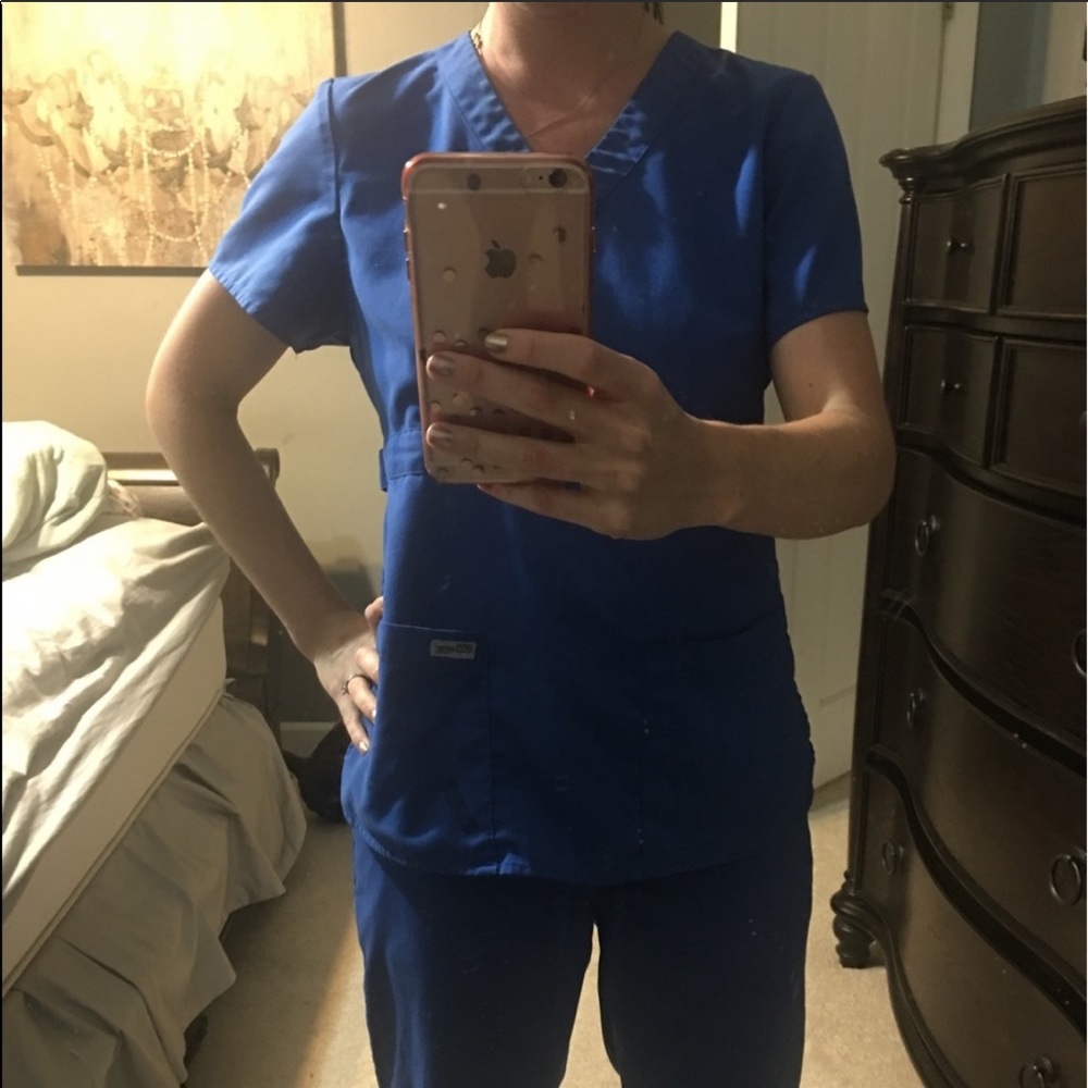 Grey’s Anatomy royal blue scrub tops
